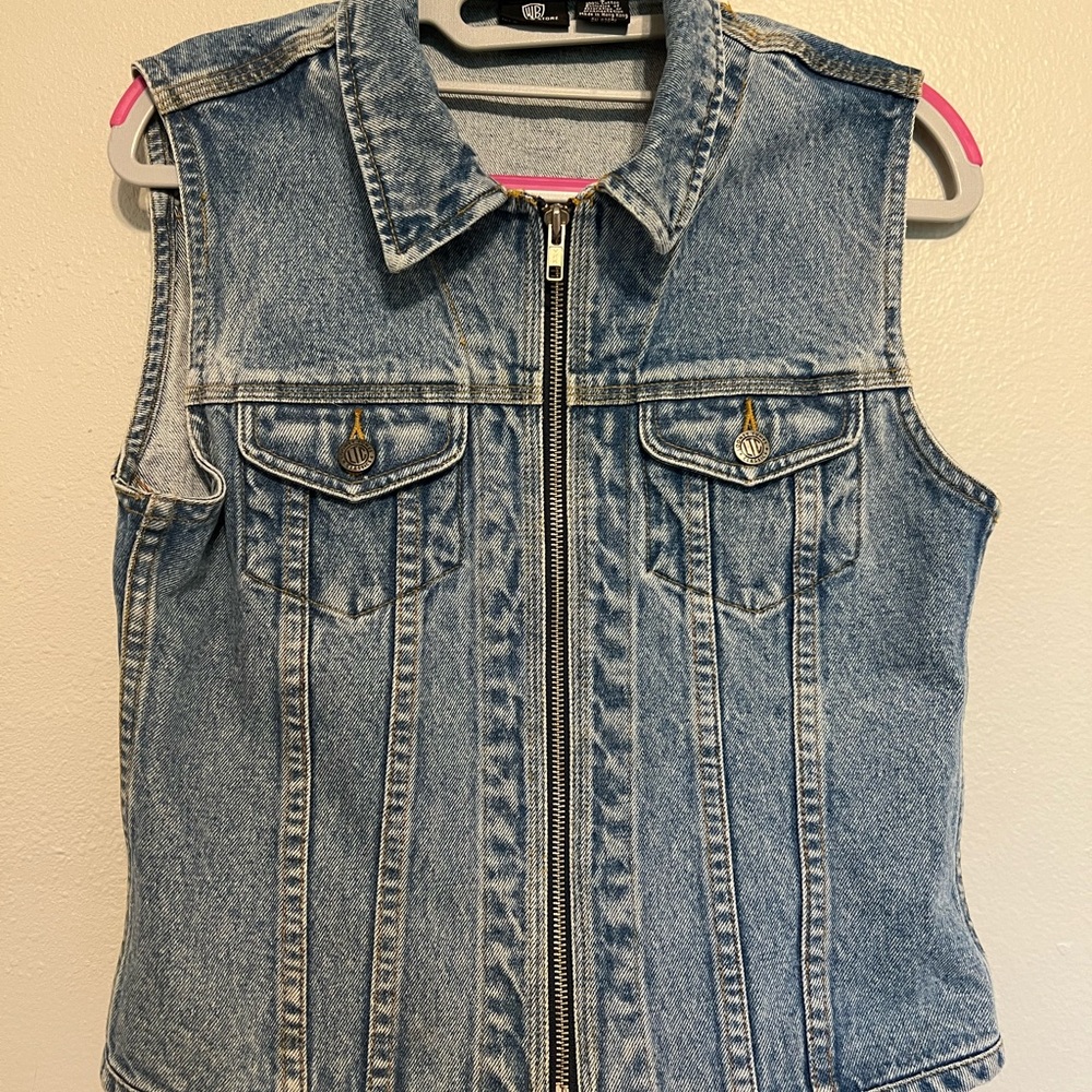 Warner Brothers WB 90s style vintage jean vest.